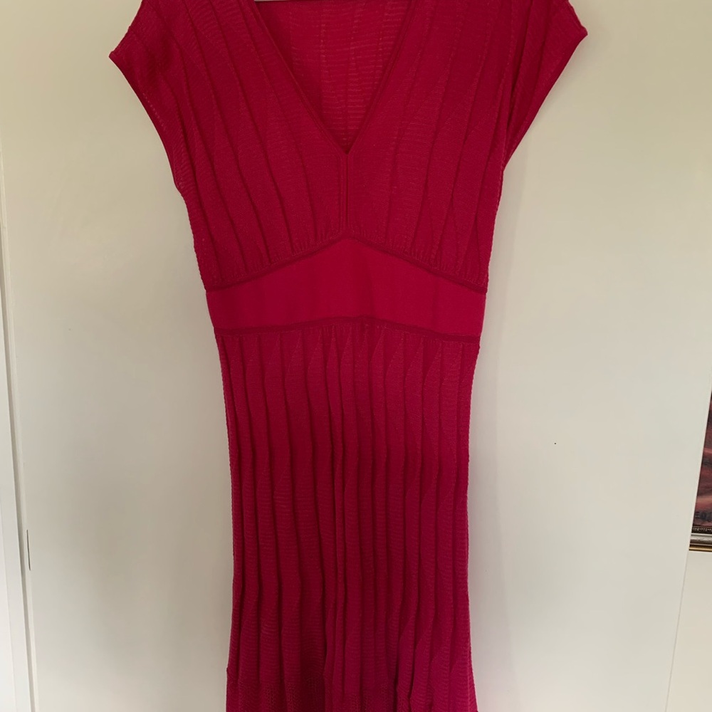M Missoni Raspberry knit dress with attached slip. Perfect date night dress